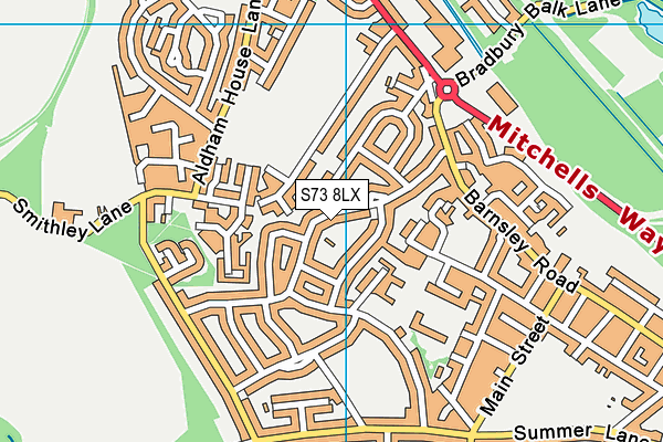 S73 8LX map - OS VectorMap District (Ordnance Survey)