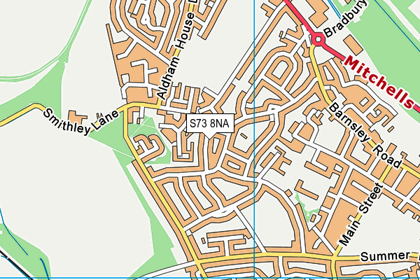 S73 8NA map - OS VectorMap District (Ordnance Survey)