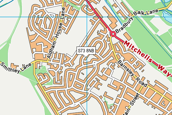 S73 8NB map - OS VectorMap District (Ordnance Survey)