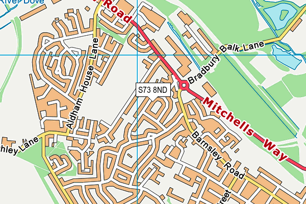 S73 8ND map - OS VectorMap District (Ordnance Survey)