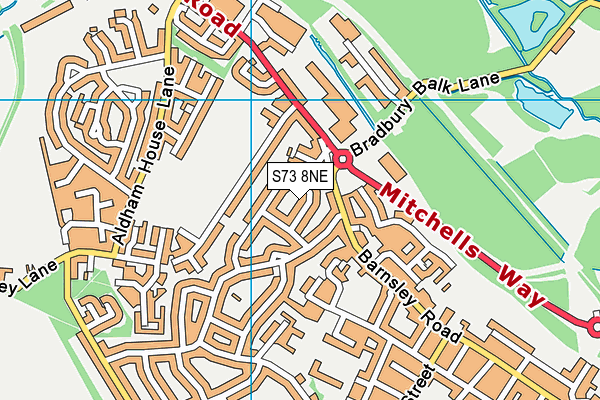 S73 8NE map - OS VectorMap District (Ordnance Survey)