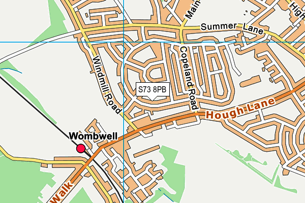 S73 8PB map - OS VectorMap District (Ordnance Survey)