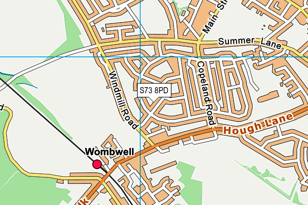 S73 8PD map - OS VectorMap District (Ordnance Survey)