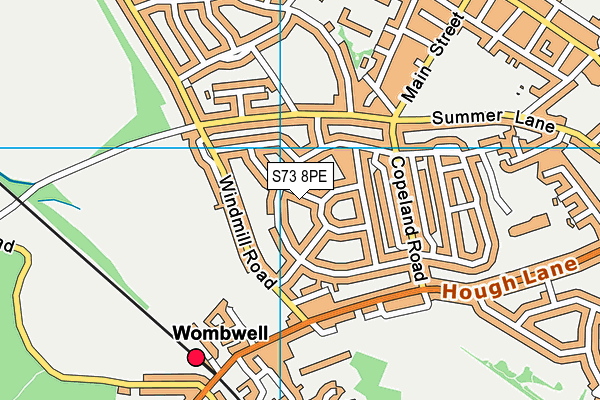 S73 8PE map - OS VectorMap District (Ordnance Survey)