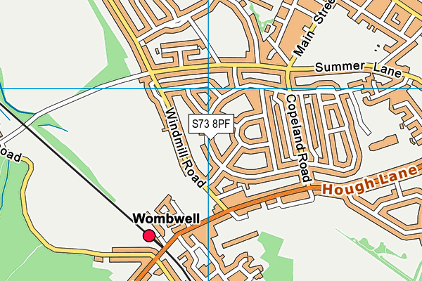 S73 8PF map - OS VectorMap District (Ordnance Survey)