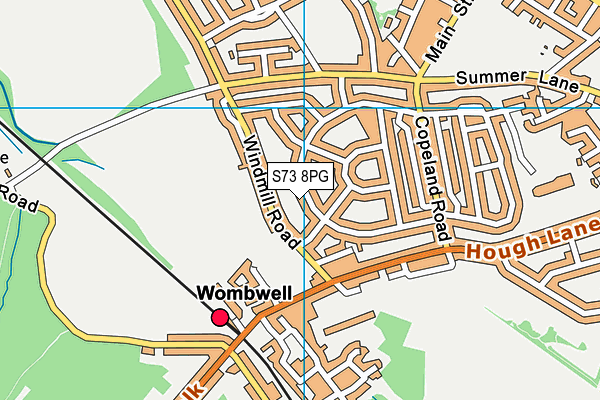 S73 8PG map - OS VectorMap District (Ordnance Survey)