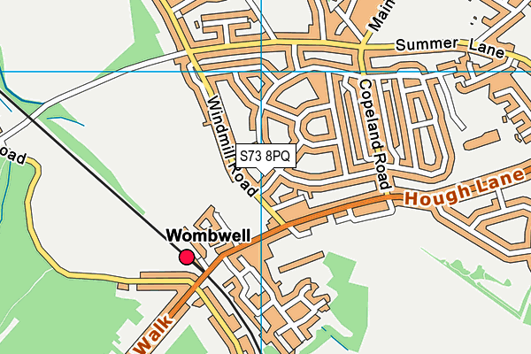 S73 8PQ map - OS VectorMap District (Ordnance Survey)