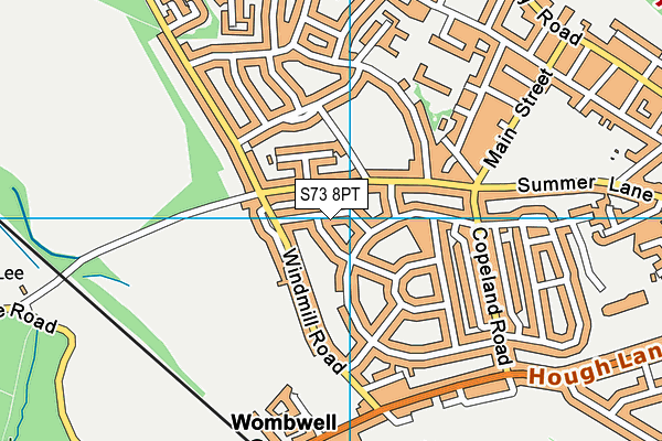 S73 8PT map - OS VectorMap District (Ordnance Survey)