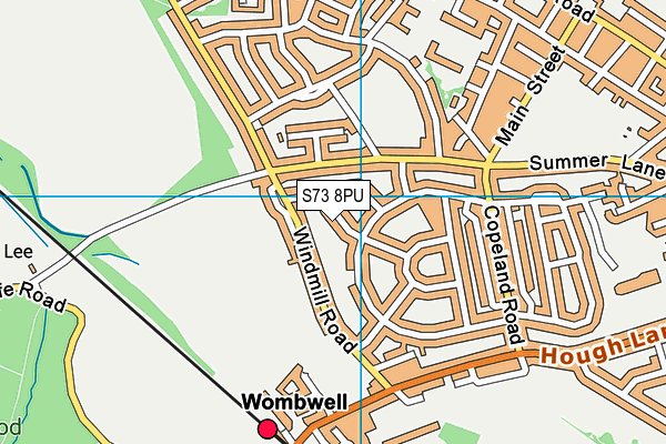 S73 8PU map - OS VectorMap District (Ordnance Survey)