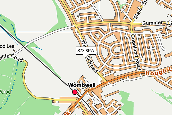 Wombwell Main Sports Ground map (S73 8PW) - OS VectorMap District (Ordnance Survey)
