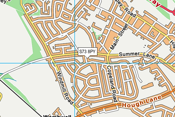 S73 8PY map - OS VectorMap District (Ordnance Survey)