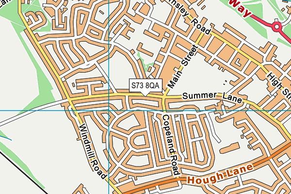 S73 8QA map - OS VectorMap District (Ordnance Survey)