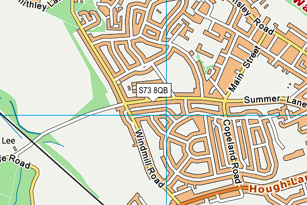 S73 8QB map - OS VectorMap District (Ordnance Survey)