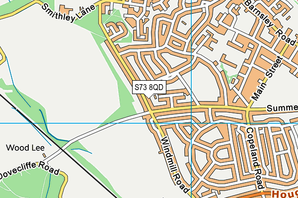 S73 8QD map - OS VectorMap District (Ordnance Survey)