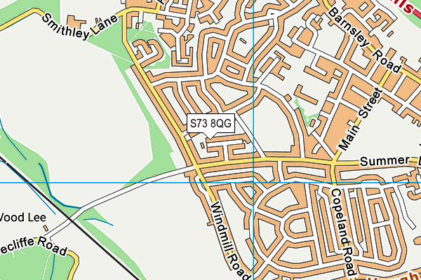 S73 8QG map - OS VectorMap District (Ordnance Survey)