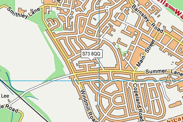 S73 8QQ map - OS VectorMap District (Ordnance Survey)