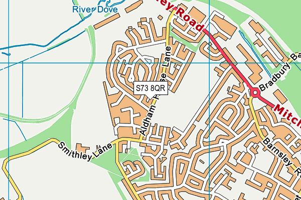 S73 8QR map - OS VectorMap District (Ordnance Survey)