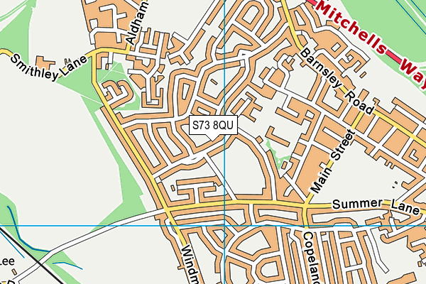 S73 8QU map - OS VectorMap District (Ordnance Survey)