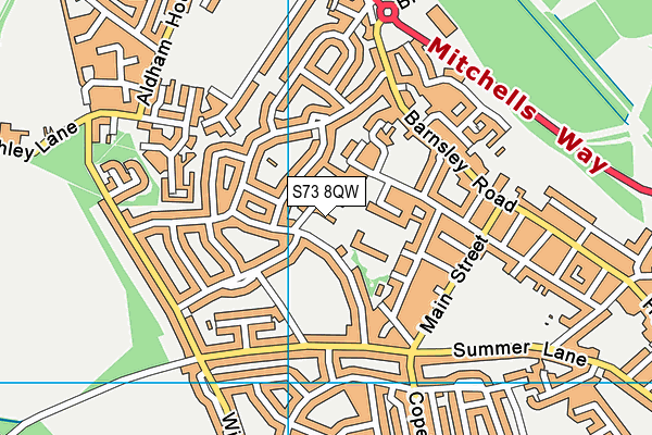 S73 8QW map - OS VectorMap District (Ordnance Survey)