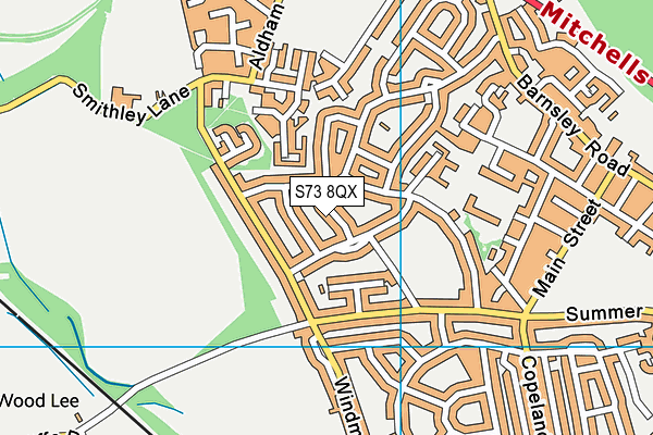 S73 8QX map - OS VectorMap District (Ordnance Survey)