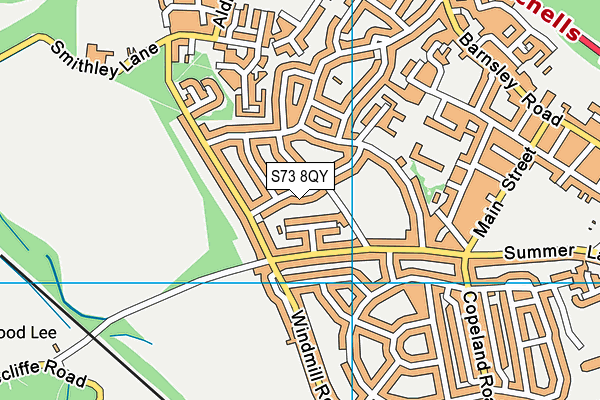 S73 8QY map - OS VectorMap District (Ordnance Survey)