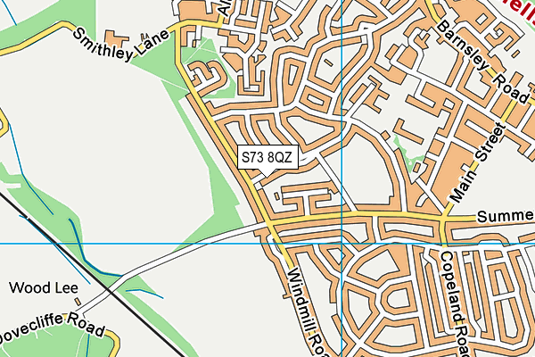 S73 8QZ map - OS VectorMap District (Ordnance Survey)