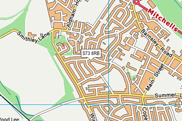 S73 8RB map - OS VectorMap District (Ordnance Survey)