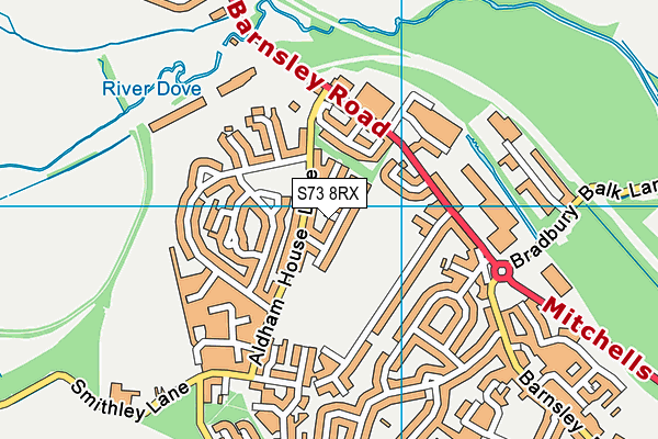 S73 8RX map - OS VectorMap District (Ordnance Survey)