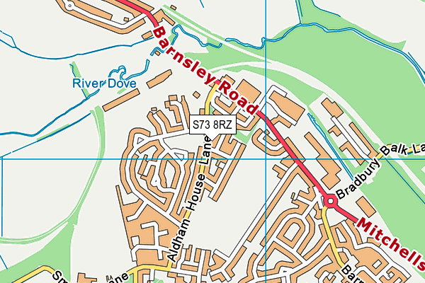 S73 8RZ map - OS VectorMap District (Ordnance Survey)