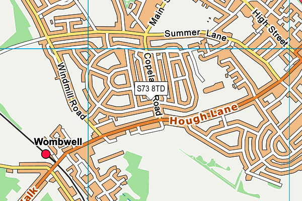 S73 8TD map - OS VectorMap District (Ordnance Survey)