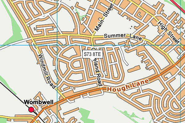 S73 8TE map - OS VectorMap District (Ordnance Survey)