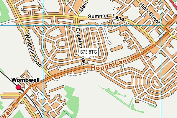 S73 8TG map - OS VectorMap District (Ordnance Survey)