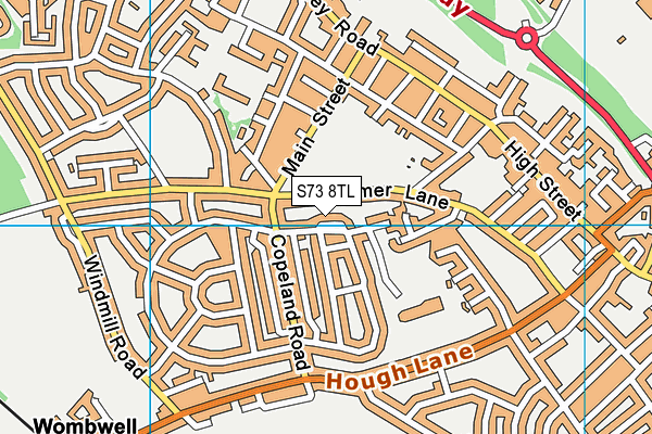 S73 8TL map - OS VectorMap District (Ordnance Survey)