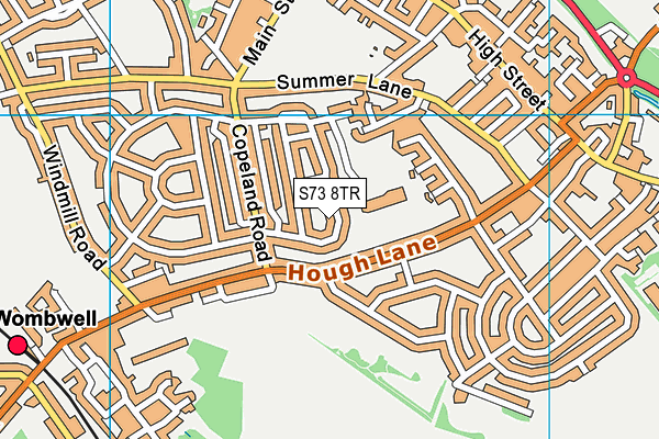 S73 8TR map - OS VectorMap District (Ordnance Survey)