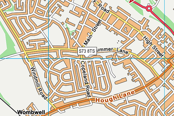 S73 8TS map - OS VectorMap District (Ordnance Survey)