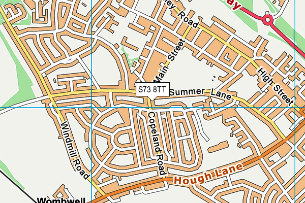 S73 8TT map - OS VectorMap District (Ordnance Survey)