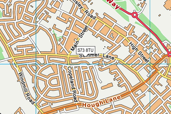 S73 8TU map - OS VectorMap District (Ordnance Survey)