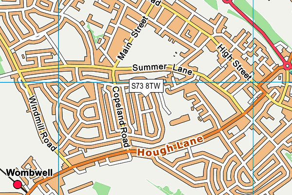 S73 8TW map - OS VectorMap District (Ordnance Survey)