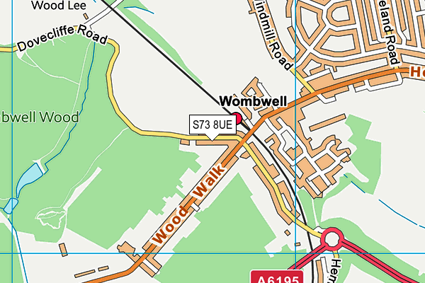 S73 8UE map - OS VectorMap District (Ordnance Survey)