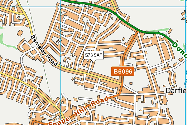 S73 9AF map - OS VectorMap District (Ordnance Survey)