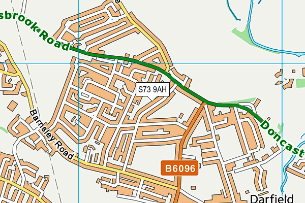 S73 9AH map - OS VectorMap District (Ordnance Survey)