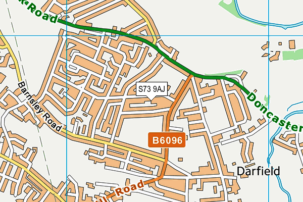 S73 9AJ map - OS VectorMap District (Ordnance Survey)