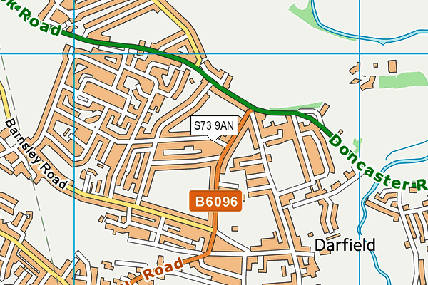 S73 9AN map - OS VectorMap District (Ordnance Survey)