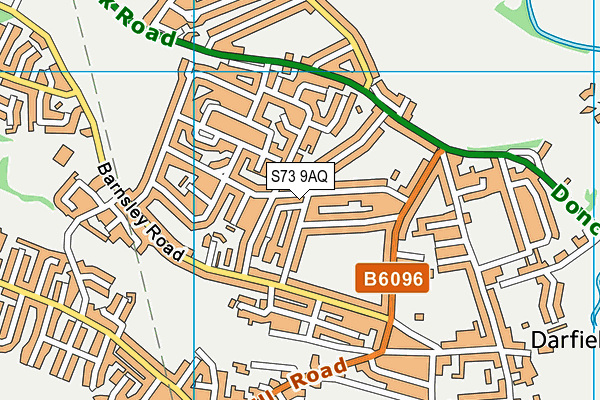 S73 9AQ map - OS VectorMap District (Ordnance Survey)