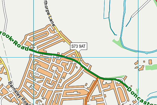 S73 9AT map - OS VectorMap District (Ordnance Survey)