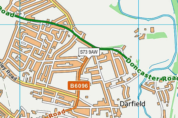 S73 9AW map - OS VectorMap District (Ordnance Survey)