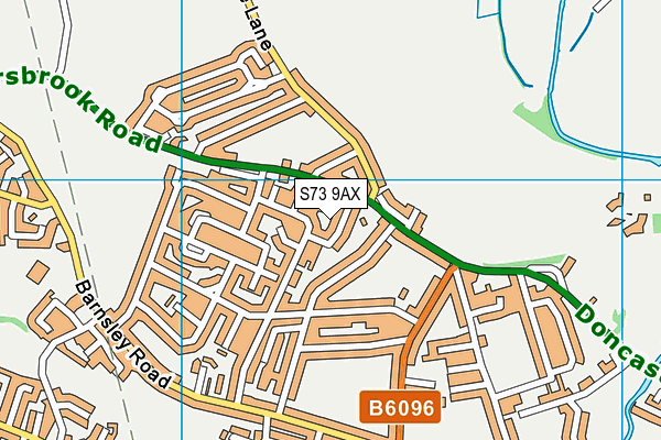 S73 9AX map - OS VectorMap District (Ordnance Survey)