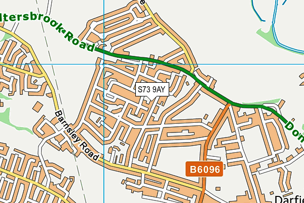 S73 9AY map - OS VectorMap District (Ordnance Survey)