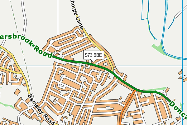 S73 9BE map - OS VectorMap District (Ordnance Survey)