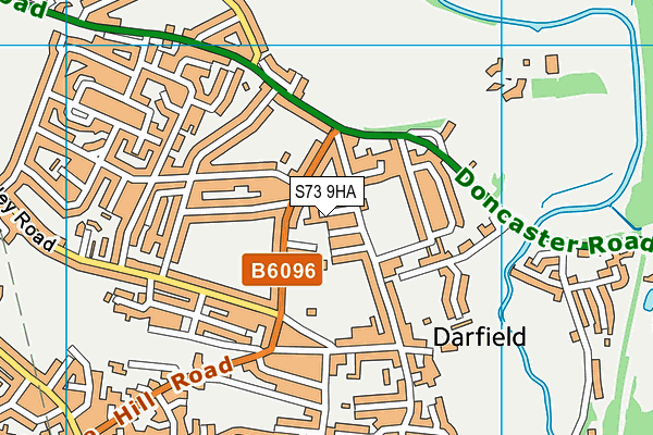 S73 9HA map - OS VectorMap District (Ordnance Survey)